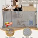 138 Inch Reinforced Retractable Baby Gates Extra Wide, Uamector Mesh Baby Gate or Dog Gate,Toddler Pet Retractable Gate Adjustable Length for Large Openings Stairs Doorways Hallway Indoor Outdoor