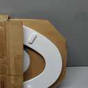 Mayfair Linden Slow Close Toilet Seat, Non Slip Heavy Duty Wood, Easy Install, Elongated, White