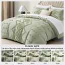 Oli Anderson Tufted Duvet Cover Queen Size, Soft and Lightweight Duvet Covers Set for All Seasons, 3 Pieces Boho Embroidery Shabby Chic Bedding Set (Mist Sage, Queen, 90"x90")