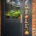 Hello Fall Wooden Porch Sign 45.2"H Large fall welcome sign for front porch Autumn Yard door decorations outdoor (Maple Leaf)