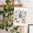 DNEULYR Trendy Christmas Tree Wall Art Poster, Funky Christmas Wall Decor, Holiday Winter Xmas Tree Santa Snowman Gingerbread Poster Hanger Frame for Home Bedroom Living Room, 12x16 Inches (color5)