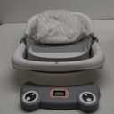 Baby Bathtub, Collapsible Newborn Bathtub for Infant to Toddler 0-24 Months with Soft Cushion and Thermometer, Portable Travel Newborn Tub with No-Slip Feet, Baby Shower Gifts, Grey