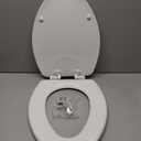 Mayfair Linden Slow Close Toilet Seat, Non Slip Heavy Duty Wood, Easy Install, Elongated, White
