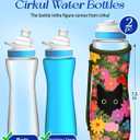 Toykee Water Bottle Sleeve for Cirkul 22 oz - 2 Pack Bottles Cover Holder Carrier Bag with Side Handle (Colors Flower Cat)