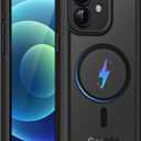 COOLQO Magnetic for iPhone 12 Case, Dual Layer Matte Scratch-Resistant, Black