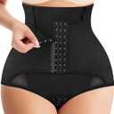 MERYOSZ Butt Lifting Panties High Waisted Tummy Control Shapewear for Women Waist Trainer Mesh Body Shaper Underwear (Black, XL)