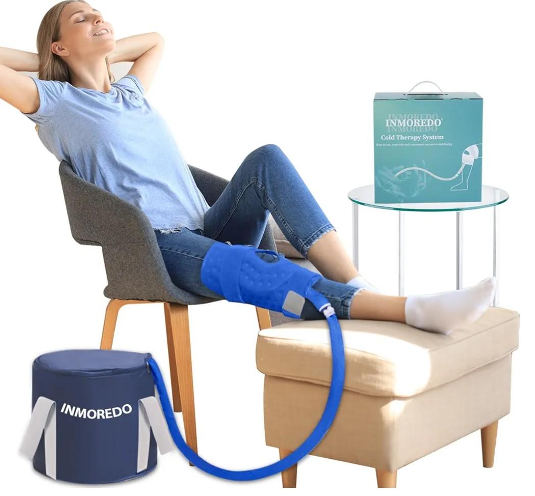 Cold Therapy Machine, Programable Ice Therapy Machine, for Knee Replacement, Post-Surgery Recovery, ACL, Pain Relief, for Sports Injuries, Sprains, Reduce Swelling, Knee Pad