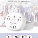 European Travel Plug Adapter with USB C, Multi Country Outlet Adapter with 3 AC Outlets and 4 USB Ports, Type C Plug Adapter for US to Most of Europe Iceland Spain Italy France Germany etc