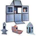 Superspace Giant Magnetic Fort Building Panels - The Big Set, Charcoal, 24 Panels, Life-Size Magnetic Tiles Kids, Build Forts Castles Rockets, STEM Toy Ages 3-10+, Eco-Felt, Indoor & Outdoor