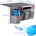 Zafit 5 Pockets Bedside Caddy, Bedside Storage Organizer for Water Bottles, Magazines, Phone, Glasses (5 Pockets-Grey)