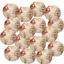 Bencailor 16 Pcs 12" Globe Decor Hanging Paper Lanterns, Earth Day Decorations, Around The World Travel Theme World Map Classroom Cultural Party Decor(Brown)