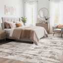 Abstract Living Room Rug 10x14 - Modern Washable Soft Thin Area Rug for Living Room Bedroom Under Dining Table - Neutral Indoor Floor Rug Carpets for Home Office Playroom Nursery - Light Brown