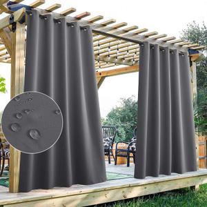 StangH Patio Waterproof Curtains Outdoor Extra Wide Blackout Thermal Insulated Curtain Panels for Open-Airy Sliding Door/Deck/Lanai, W70 x L95, Grey, 1 Panel