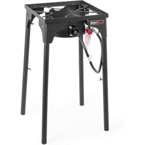 Outdoor Propane Burner Camping Stove Gas Burner with Adjustable Legs Ideal for Camping, Home Brewing, Turkey Frying and Maple Syrup Boiling