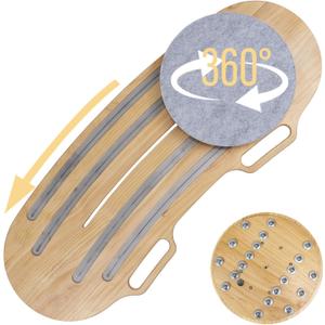 Wood Arc-Shaped Slide Transfer Board,Patient/Seniors Move Assist Device,Transfer to Wheelchair/Car/Toilet/Tub/Slide Sheet,with Soft Seat,Holds up to 500 Pounds,2 Cut Out Handles,35.5 * 13.4”