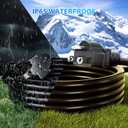 K KASONIC - 31FT Christmas Lights Outdoor Extension Cord with Mutil Outlets, ETL Listed Heavy Duty Electrical Cord with Protective Covers, Weatherproof Extension Cord for Outside, 16AWG/1625W, Black