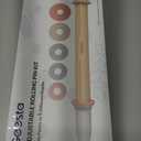 Geesta Adjustable Wood Rolling Pin with 5 Thickness Rings, Precise Dough Roller Handle Press Design with Measurement Guide for Fondant, Pizza, Pie Crust, Cookie, Pastry Baking Decorating Accessories