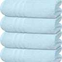 Tens Towels Pack of 4 Soft Bath Towels, 100% Cotton, 27 x 54 Inches, Lightweight & Quick-Dry, Ideal for Daily Bathroom Use, Practical & Comfortable, Sky Blue