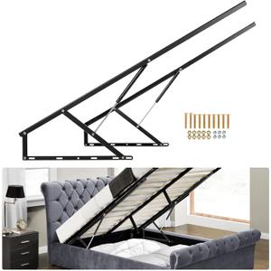 BEAMNOVA 4.6 FT Bed Lift Mechanism, 176-264 lbs Load Capacity, Lifting Gas Spring Set, Heavy Duty, for Storage Box Bed Sofa, Space Saving DIY Project, Queen