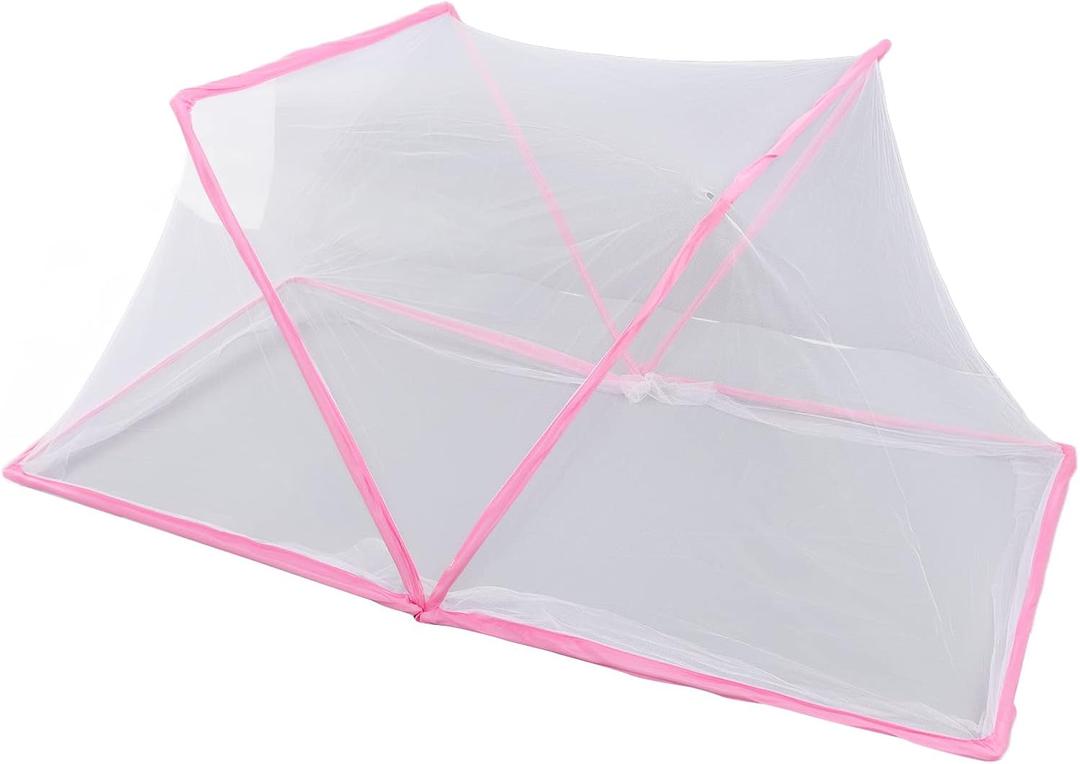 Foldable Mosquito Net Bedroom Tent - 125 x 70 x 50cm, Portable, Easy to Store, Lightweight (Pink)
