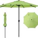 Abba Patio 9FT Lyon Outdoor Patio Umbrella Outdoor Table Umbrella with Crank Market Umbrella 8 Sturdy Ribs UV Protection Waterproof and Push Button Tilt for Garden Deck Backyard Pool,Lime