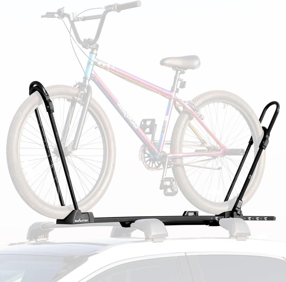 Universal Left-Side Bike Roof Rack for 14-29" Tires, 24kg Max Load, Aluminum Alloy & Steel Construction, Fits Vehicles with Roof Racks