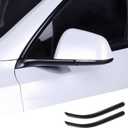 Side Mirror Trim Strip for Tesla Model Y, fit for Tesla Y Exterior Accessories (Glossy Carbon Fiber Pattern, Model Y)