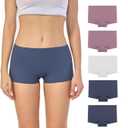 5 Boy Short Underwear for Women - Seamless Polyamide Panties, Ultra-Soft Stretch Comfort, Breathable