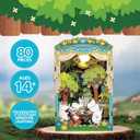 Hands Craft Moomin Moominous Dance Party Book Nook Kit Fun 3D Puzzle with Touch LED Lights DIY Wooden Craft Kit for Bookshelf Decor & Gifts Features Moomintroll & Friends from Moomin Valley