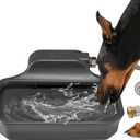 Automatic Dog Water Dispenser, 1 Gallon Auto-Fill Dog Water Bowl Dispenser for Indoor/Outdoor, Large Water Feeder for Pets & Livestock, Fits GHT 3/4" Faucet, BPA Free, Easy to Clean, Gray