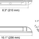 Raycharm 10" RV Camper LED Awning Porch Utility Light Fixture, 40 Down Angle Beam, 6000K Cool-White, 12V/24V DC, High Light-Output Low Ampere Draw, Aluminum Housing Black Finish, 2-Pack