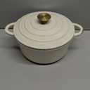 Nuovva Enamelled Cast Iron Dutch Oven Pot with Lid  6.4 Quart Non Stick Casserole Pot  Heavy Duty & Oven Safe up to 500 F for Bread Baking, Braising, Stews, Roasting  28cm Cream