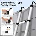 Telescoping Ladder 16.5 FT with 2 Detachable Hooks, 330 lbs Max Capacity