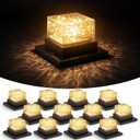 VIODAIM Solar Post Cap Lights 4x4 5x5 6x6, Waterproof Firefly, 12-Pack