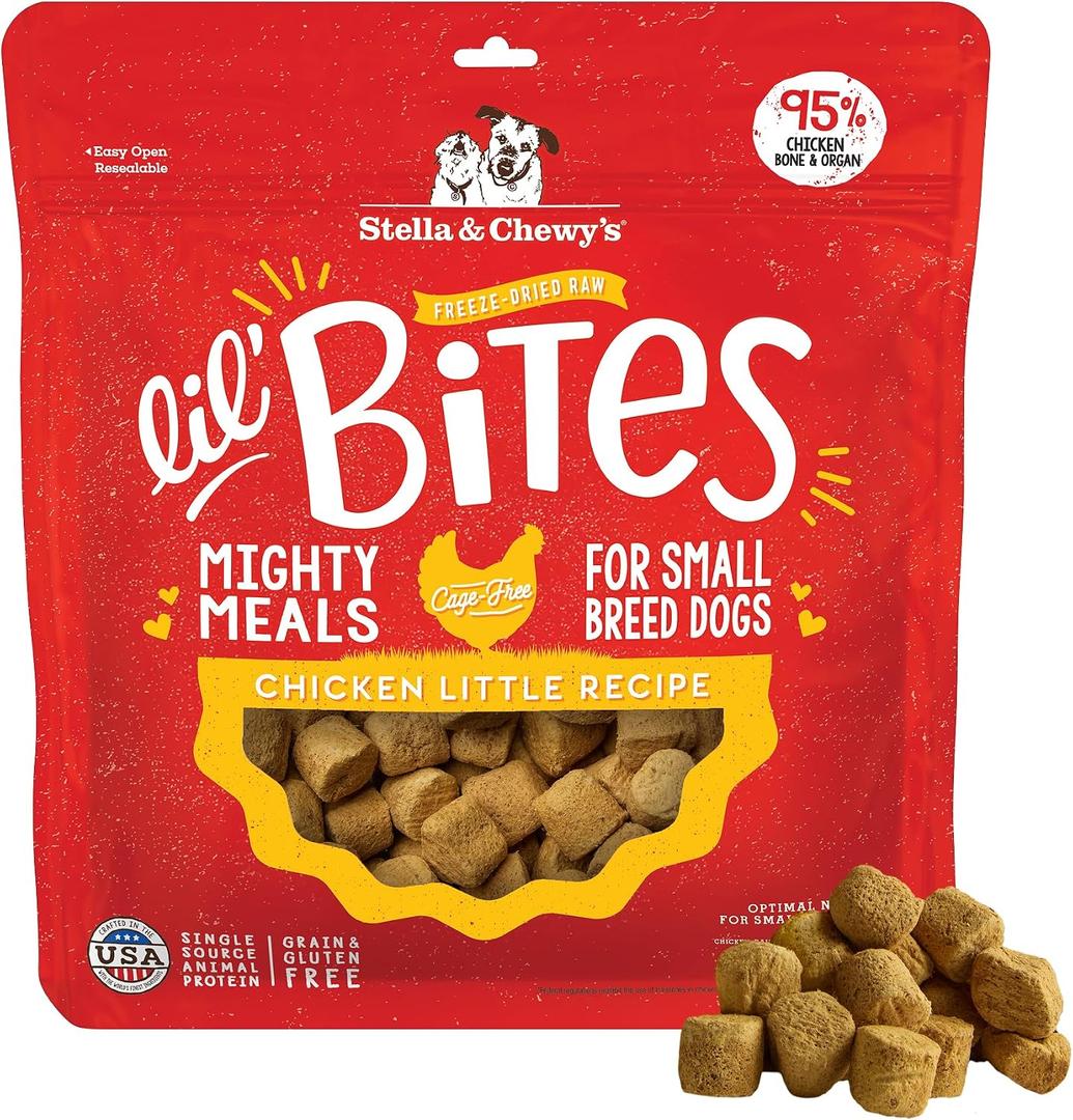 Stella & Chewy's Lil’ Bites for Small Breed Dogs – Chicken Little Recipe – Protein Rich, Grain Free Dog & Puppy Treat – Great Meal or Snack for Training & Rewarding – 7 oz (EXP 08/12/27)