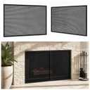 Zonon 2 Pack 24 x 36in Perforated Aluminium Expanded Metal Grilles Sheet Flattened Grate Screen/Fence Wire/Privacy Fence/Screen Door Mesh, Wall, Fireplace Flue, Vent Screens, DIY (Round Hole, Black)