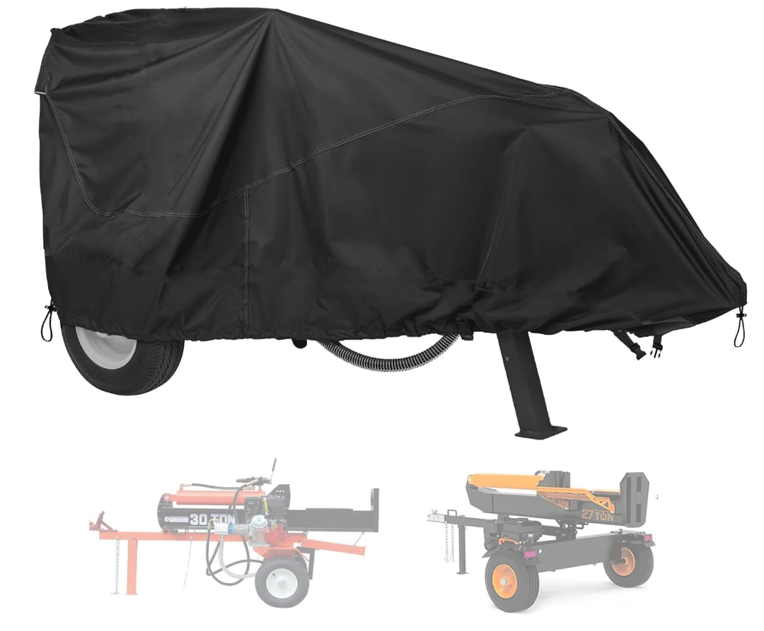 Log Splitter Cover Waterproof 420D Oxford Cloth 83" x 45" x 39" Suitable for 15-45 ton Gas or Electric Log splitters Weather-Resistant Wood Splitter Cover (15-45 Ton - PU)
