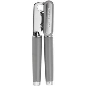 KitchenAid Classic Multifunction Can Opener and Bottle Opener Easy to Use, Razor Sharp Stainless Steel Cutting Wheel, Soft Ergonomic Handles, Gray