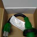 RVGUARD 30 Amp to 110 Volt RV Adapter Cord with Locking Connector 12 Inch, NEMA 5-15P to NEMA L5-30R Electrical Power Adapter with LED Power Indicator, Green, ETL