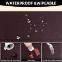 Vinyl Placemats Set of 6-1217.7 Inch Waterproof & Heattable Placemats, Fall Faux Leather Wipeable Outdoor Table Mat for Dining, Kitchen, Indoor Outdoor Use (Coffee, Cowhide Grain)