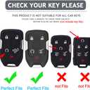 for Chevy Silverado GMC Sierra Key Fob Cover with Keychain, Premium Soft TPU Full Cover Protection Key Fob Case Remote Key Holder 5 Buttons (Ivory)