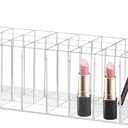 balacoo Lipstick Display Rack: 24 Compartment Acrylic Gloss Organizer Lipstick Organizer Holder Clear Makeup Organizer Case for Lip Gloss Brushes