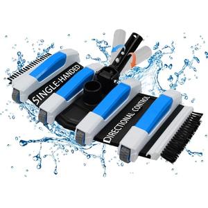 Enhanced Pool Vacuum Head with Direction-Control Swivel Handle Pool Brush Head with Wheels for Vinyl Liner Professional Weighted Pool Vac Cleaner for Inground & Above Ground Pool - Blue, Pack of 8