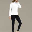 Womens 1/4 Zip Golf Shirt Long Sleeve Lightweight Golf Pullover Outdoor Athletic Tennis Polo Shirts White M (White, M)