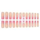 Square Press On Nails Long Fake Nails Bow With Pearls Design French Tip False Nails Cute Glue On Nail Full Cover Stick On Nail For Women Acrylic Manicure Decorations 24pcs