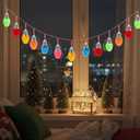 36 Pcs Velvet Christmas Lights Bulbs Ornaments 1.57 Inch Christmas Bulbs Hanging Ornaments for Xmas Tree Outdoor Yard Indoor Holiday Party Decoration