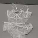 Aranmei Women Sexy Lingerie Bodysuit Lace Teddy Snap Crotch V Neck Cut Out One Piece Babydoll Underwire (Medium, White)
