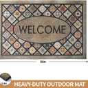 Durable Welcome Door Mats 24x36 Large Front Door Mat Heavy Duty Outdoor Mat for Home Entrance Non-Slip Rubber Outside Door Mat Entryway Floor MatsFlower