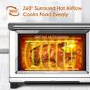 Nuwave Bravo XL Air Fryer Toaster Smart Oven, 12-in-1 Countertop Grill/Griddle Combo, 30-Qt XL Capacity, 50F-500F adjustable in precise 5F increments, Integrated Smart Thermometer, Linear T Technology