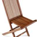 StrongTek Teak Folding Chair, Solid Teak Wood Patio Chair with Slatted Seat and Back, Space-Saving Folding Dining Chair, 18" Seat Height, Folds to 4" Deep, 350 lbs Capacity, for Indoor and Outdoor Use, 19" L x 24" W x 35" H